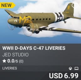 WWII D-Days C-47 Liveries by JED Studio. USD $6.99