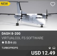 DASH 8-200 by Virtualcol FS Software. USD $12.49