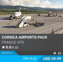 CORSICA Airports Pack by France VFR. USD $29.99