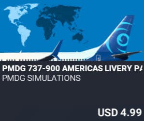 PMDG 737-900 Americas Livery Pack by PMDG Simulations. USD $4.99
