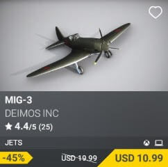 MiG-3 by DeimoS Inc. USD $19.99 (on sale for 10.99)