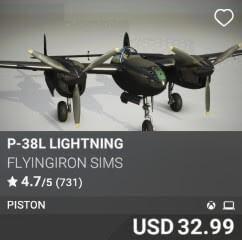 P-38L Lightning by FlyingIron Sims. USD $32.99