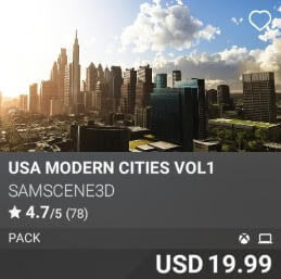 USA Modern Cities Vol1 by SamScene3D. USD $19.99