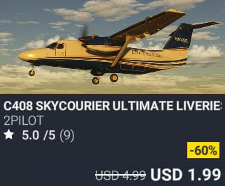 C408 SKYCOURIER ULTIMATE LIVERIES by 2PILOT. USD $4.99 (on sale for 1.99)