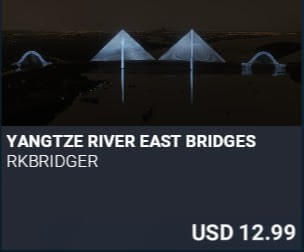 Yangtze River East Bridges by rkbridger. USD $12.99