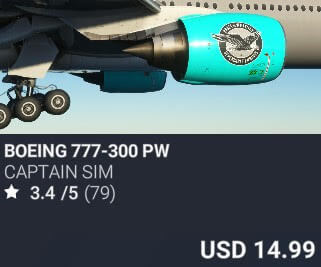 Boeing 777-300 PW by Captain Sim. USD $14.99
