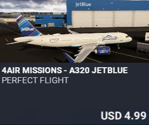 4AIR MISSIONS - A320 JETBLUE by Perfect Flight. USD $4.99