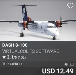 DASH 8-100 by Virtualcol FS Software. USD $12.49