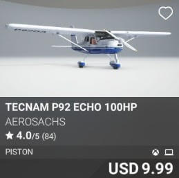 Tecnam P92 Echo 100HP by AeroSachs. USD $9.99