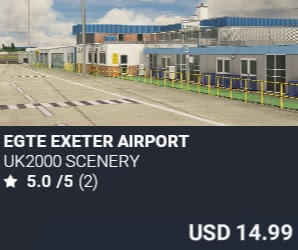 EGTE Exeter Airport by UK2000 Scenery. USD $15.99