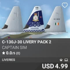 C-130J-30 Livery Pack 2 by Captain Sim. USD $4.99
