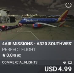 4AIR MISSIONS - A320 SOUTHWEST WHAT IF by Perfect Flight. USD $4.99