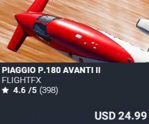 Piaggio P.180 Avanti II by FlightFX. USD $24.99