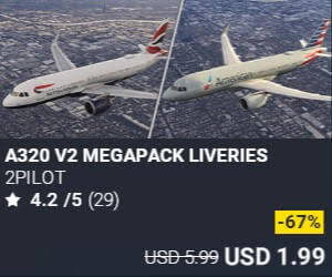 A320 V2 MEGAPACK LIVERIES by 2PILOT. USD $5.99 (on sale for 1.99)