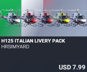 H125 Italian Livery Pack by HRSimYard. USD $7.99