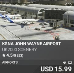 KSNA John Wayne Airport by UK2000 Scenery. USD $15.99