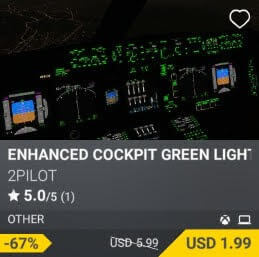 ENHANCED COCKPIT GREEN LIGHTS by 2PILOT. USD $5.99 (on sale for 1.99)