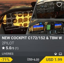 NEW COCKPIT C172/152 & TBM WHITE by 2PILOT. USD $6.99 (on sale for 1.99)