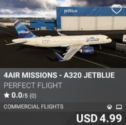 4AIR MISSIONS - A320 JETBLUE by Perfect Flight. USD $4.99