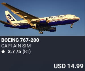 Boeing 767-200 by Captain Sim. USD $14.99