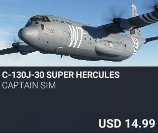 C-130J-30 Super Hercules by Captain Sim. USD $14.99