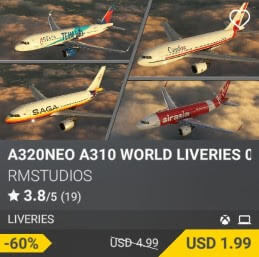 A320NEO A310 WORLD LIVERIES 02 by rmstudios. USD $4.99 (on sale for 1.99)