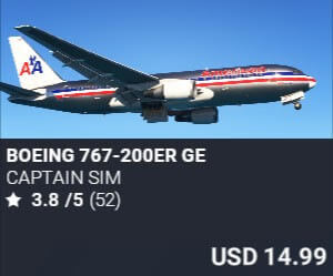 Boeing 767-200ER GE by Captain Sim. USD $14.99