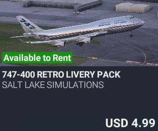 747-400 Retro Livery Pack by Salt Lake Simulations. USD $4.99