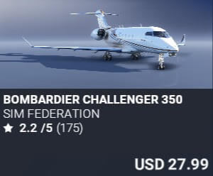 Bombardier Challenger 350 by Sim Federation. USD $27.99
