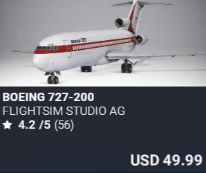 Boeing 727-200 by FlightSim Studio AG. USD $49.99