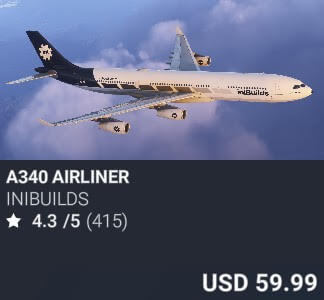 A340 Airliner by iniBuilds. USD $59.99