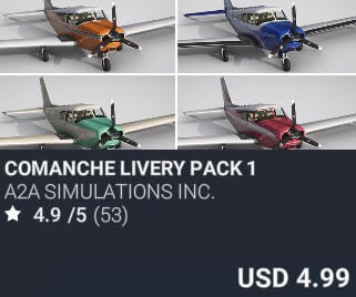 Comanche Livery Pack 1 by A2A Simulations. USD $4.99
