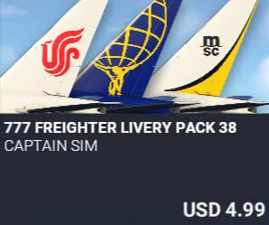 777 Freighter Livery Pack 38 by Captain Sim. USD $4.99