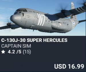 C-130J-30 Super Hercules by Captain Sim. USD $16.99