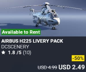 Airbus H225 Livery Pack by dcscenery. USD $4.99 (on sale for 2.49)