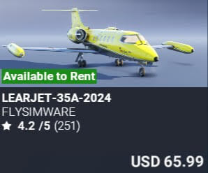 Learjet-35a-2024 by Flysimware. USD $65.99