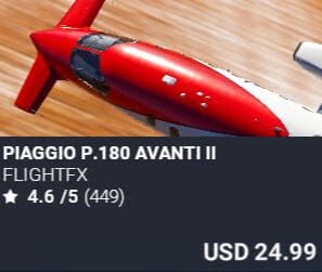Piaggio P.180 Avanti II by FlightFX. USD $24.99