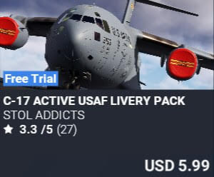C-17 Active USAF Livery Pack by STOL Addicts. USD $5.99