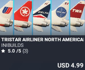 TriStar Airliner North American Livery Pack by iniBuilds. USD $4.99