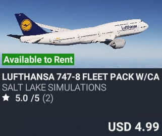 Lufthansa 747-8 Fleet Pack w/Cabin by Salt Lake Simulations. USD $4.99
