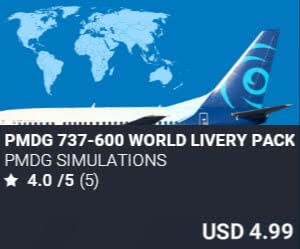 PMDG 737-600 World Livery Pack by PMDG Simulations. USD $4.99