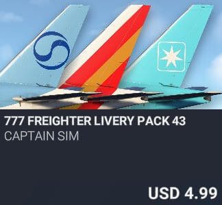 777 Freighter Livery Pack 43 by Captain Sim. USD $4.99