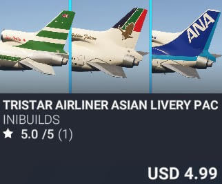 TriStar Airliner Asian Livery Pack by iniBuilds. USD $4.99