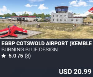 EGBP Cotswold Airport (Kemble) by Burning Blue Design. USD $20.99