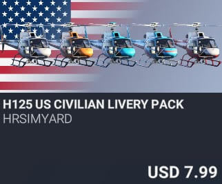 H125 US Civilian Livery Pack by HRSimYard. USD $7.99