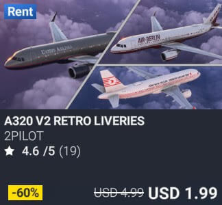 A320 V2 RETRO LIVERIES by 2PILOT. USD $4.99 (on sale for 1.99)