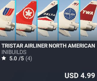 TriStar Airliner North American Livery Pack by iniBuilds. USD $4.99