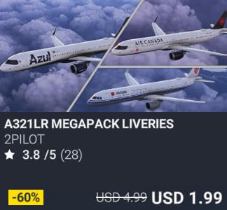 A321LR MEGAPACK LIVERIES by 2PILOT. USD $4.99 (on sale for 1.99)