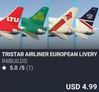TriStar Airliner European Livery Pack by iniBuilds. USD $4.99