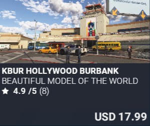KBUR Hollywood Burbank by Beautiful Model of the World. USD $17.99